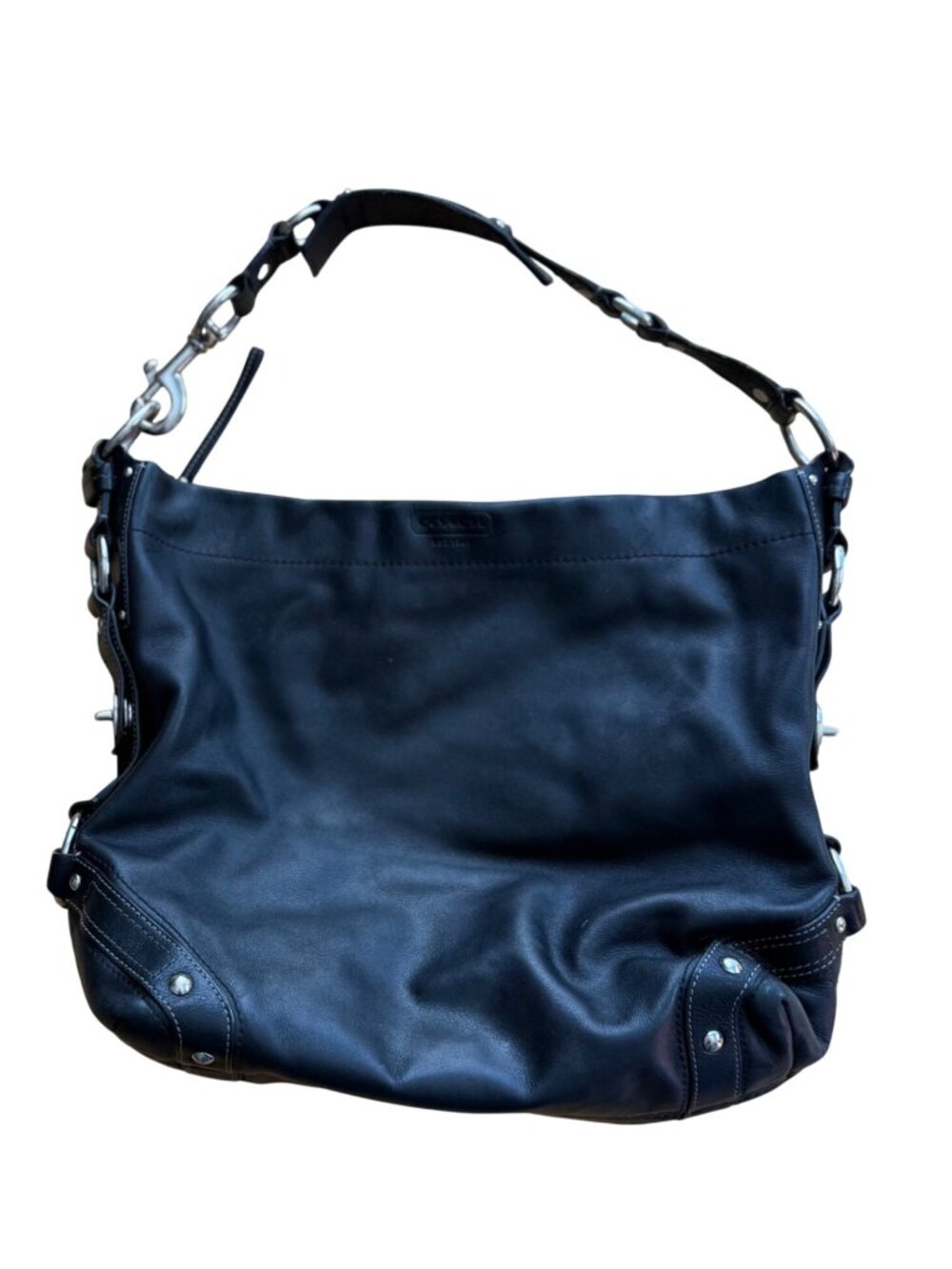 Coach Women's Carly Hobo Bag Black Leather Slouchy Shoulder Purse Vintage 10616
